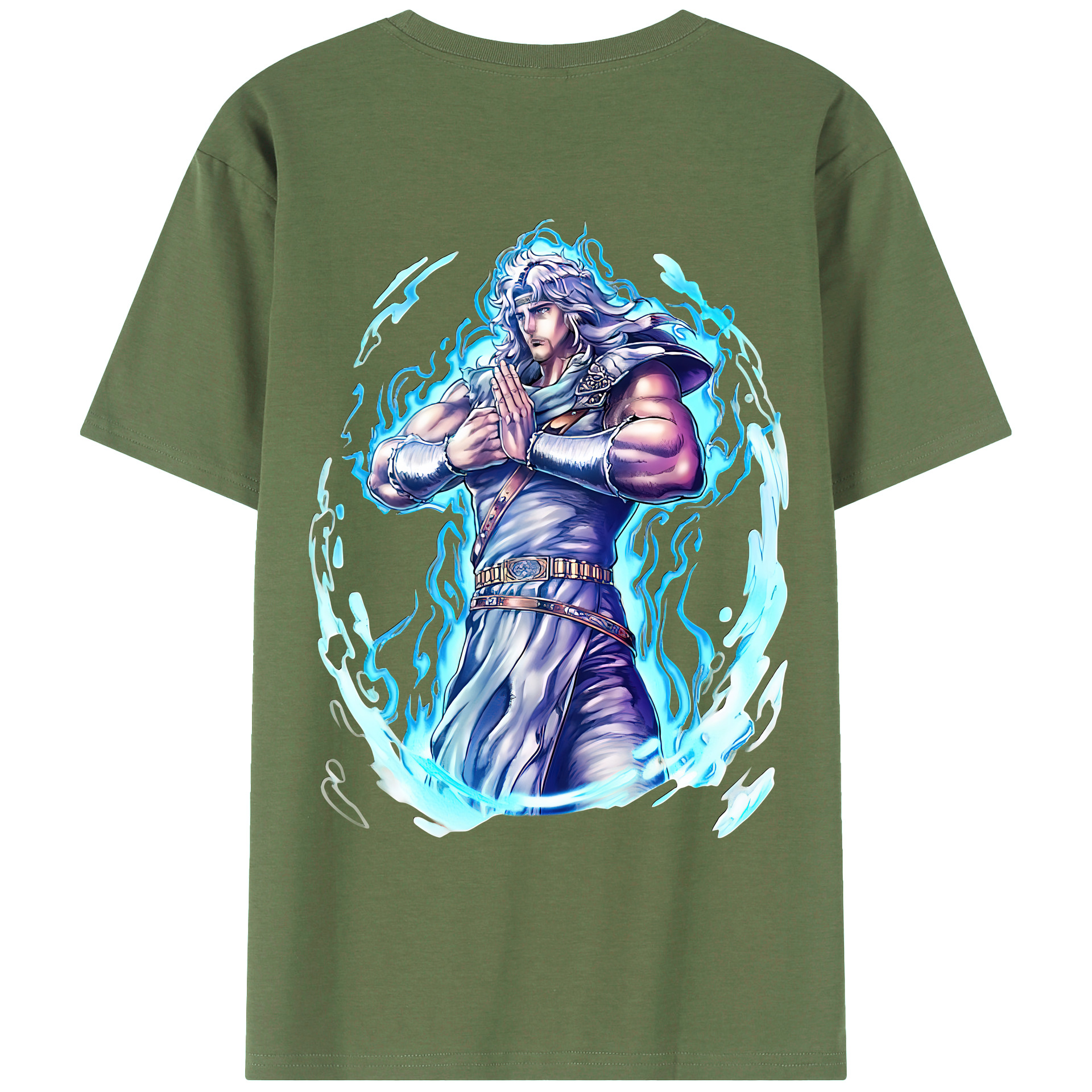 （画像用） 北斗の拳 Fist of the North Star 綿100％ メンズ半袖Tシャツ（バックプリント） 通気性